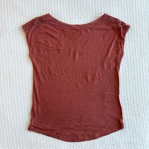 LOFT pink cap sleeve cotton top